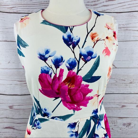 Land's End floral sheath dress knit with pockets - Picture 3 of 14